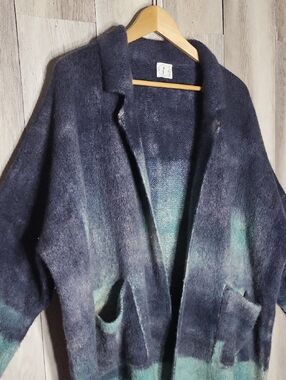 F Cashmere 90% Cashmere Cardigan Luxury‎ Sweater Womens M Soft Knit Ombre Boho